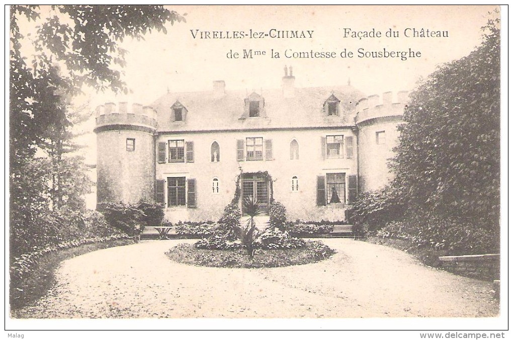 Virelles-lez-Chimay Façade Du Château De  Mme La Comtesse De Sousberghe - Chimay