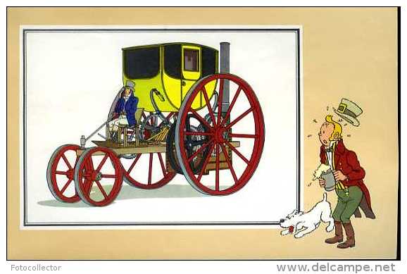 Tintin Voir Et Savoir Automobile : Voiture à Vapeur De Trevithick 1803 Par Hergé - Autos