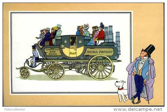 Tintin Voir Et Savoir Automobile : Diligence à Vapeur De Gurney 1828 Par Hergé - Cars
