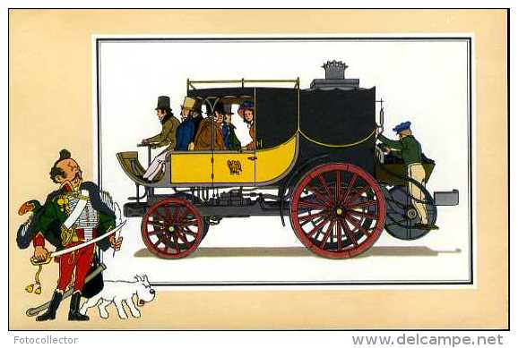 Tintin Voir Et Savoir Automobile : Diligence Du Colonel Macerone 1832 Par Hergé - Auto's