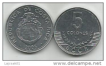 Costa Rica 5 Colones 2005. High Grade - Costa Rica