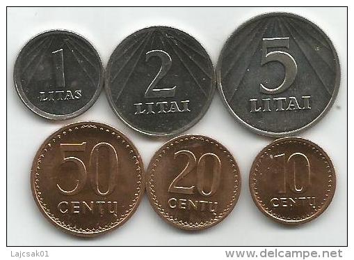 Lithuania 1991. Coin Set 1 Litas 2 And 5 Litai 10 , 20 And 50 Centu UNC/AUNC - Lituanie