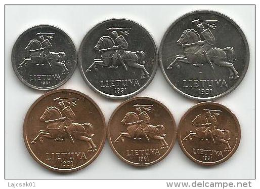 Lithuania 1991. Coin Set 1 Litas 2 And 5 Litai 10 , 20 And 50 Centu UNC/AUNC - Lituanie