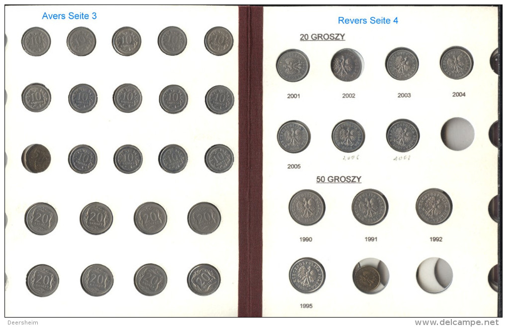 Polen Kleine Sammlung Kursmünzen 1 Grosz Bis 5 Zloty (Schön 282 Bis 290) Im Album; 85 Verschiedene - Pologne