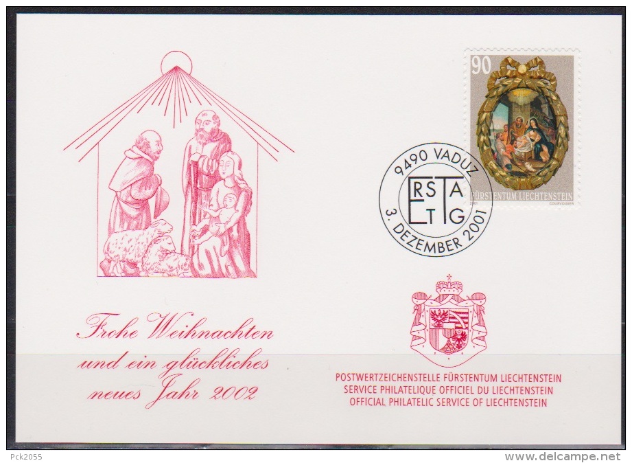 Lichtenstein 2001 MiNr.1276 Weihnachten Medaillon ( D2666 ) - Storia Postale