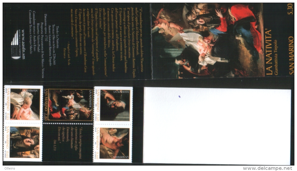 San Marino 2006 Libretto Carnet Booklet  Natale Christmas Noel (Tiepolo)  5v ** MNH Complete Set - Nuovi