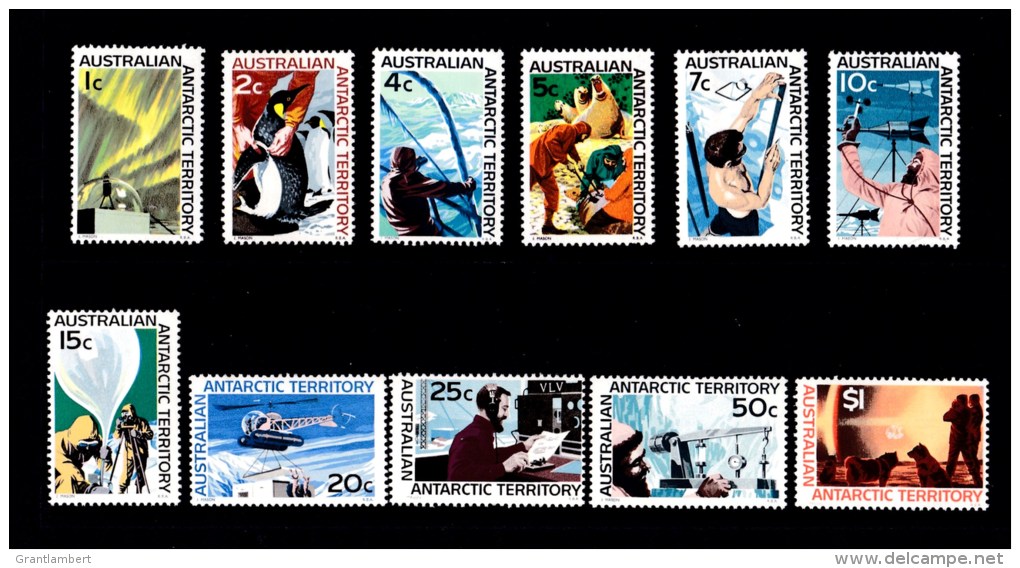 Australian Antarctic 1966 Definitives Set Of 11 MH - Unused Stamps