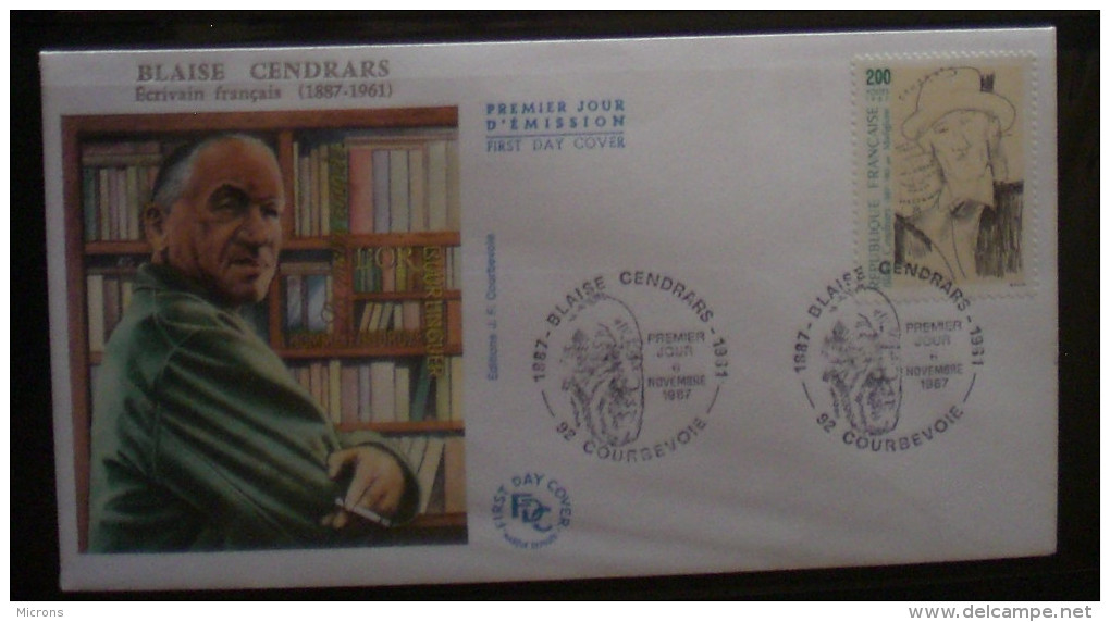 FDC  BLAISE CENDRARS   1987       0205 - 1980-1989