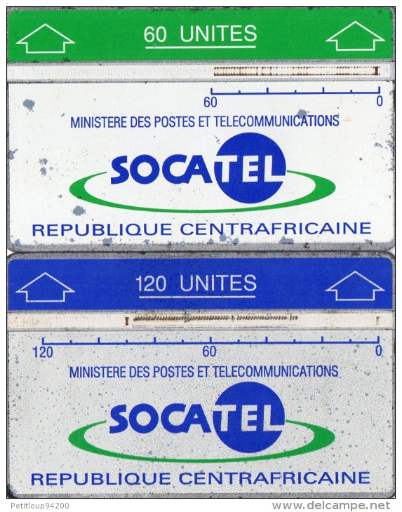 TELECARTES HOLOGRAPHIQUES REPUBLIQUE CENTRAFRICAINE  60/120/ Unités  SOCATEL(lot De 2)  ******6 - Centrafricaine (République)