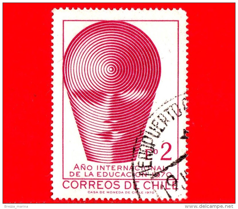 CILE - Usato - 1970 - Anno Internazionale Dell''istruzione - Emblema - 2 - Chili