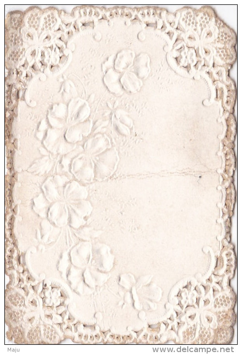 IMAGE RELIGIEUSE  DENTELLE FLEURS  SAINTE ANNE D'AURAY  SCANS RECTO VERSO - Images Religieuses