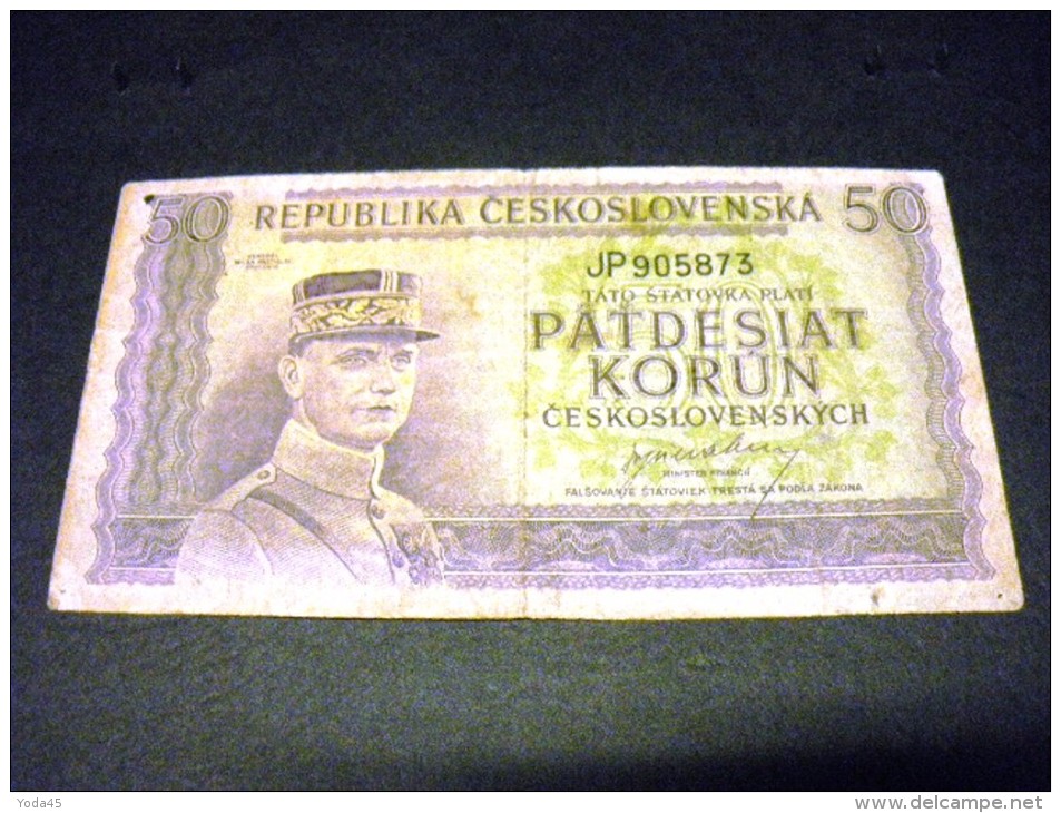 TCHECOSLOVAQUIE 50 Korun 1945, Pick N° 62, CZECHOSLOVAKIA CESKOSLOVENSKA - Tchécoslovaquie