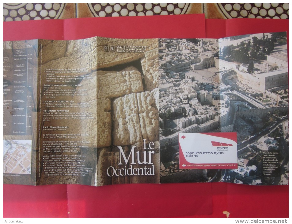 Dépliant Guide Touristique Cotel  Mur De Jérusalem + Billet Ticket De Tramway Israël Titre De Transport - Monde