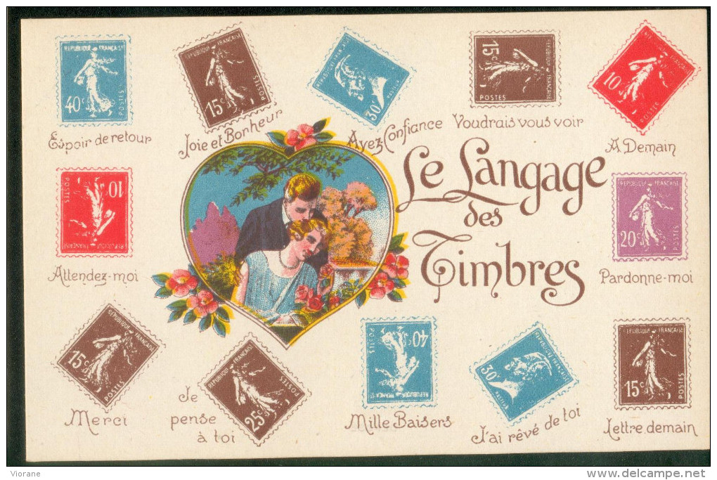 Langage Des Timbres Avec Semeuse Et Pasteur - Autres & Non Classés