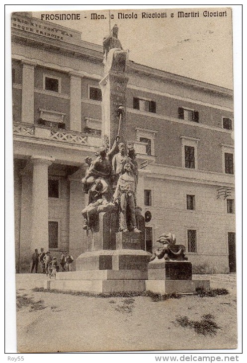 LAZIO-FROSINONE VEDUTA MONUMENTO A NICOLA RICCIOTTI E MARTIRI CIOCIARI ANNI 20 - Frosinone