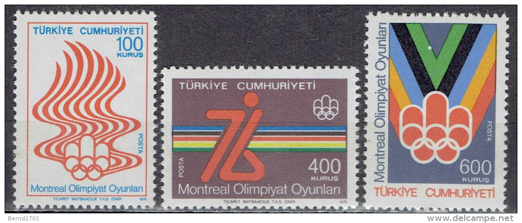 Türkei / Turkey - Mi-Nr 2398/2400 Postfrisch / MNH **  (w545) - Estate 1976: Montreal