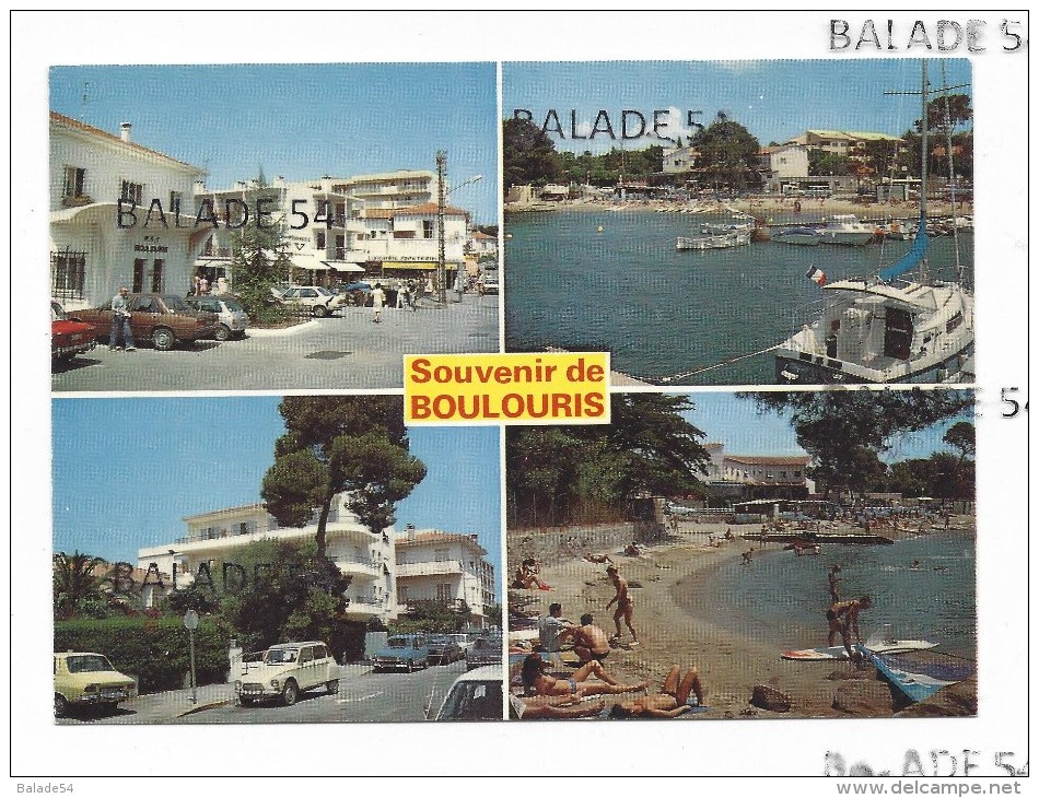 CPM - BOULOURIS (83) Souvenir De BOULOURIS - Très Animées, Voitures "dyane, R12, R4...", Bateaux - Boulouris