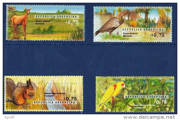 ARGENTINE 1996       Animaux  Oiseaux  Parcs Nationaux  - National Parks     4v/4.   MNH - Neufs