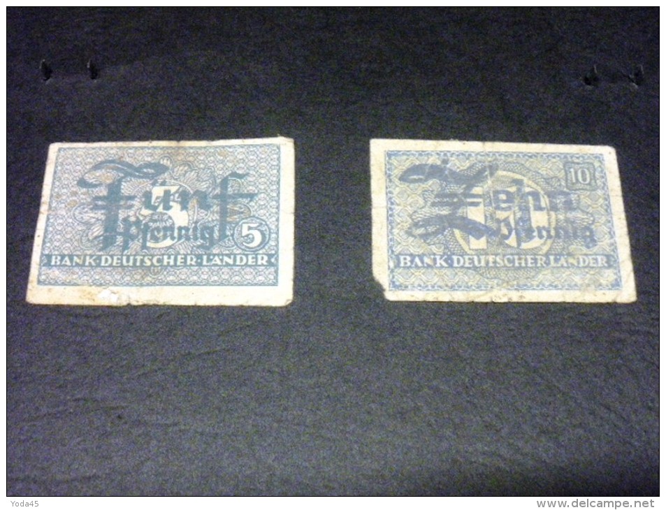 ALLEMAGNE 5 Et 10 Pfennig 1948, Pick N° 11 Et 12 , GERMANY BANK DEUTSCHER LANDER - 10 Pfennig