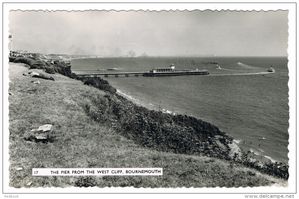 RB 1032 - 1962 Real Photo Postcard -  The Pier From West Cliff Bournemouth Dorset - Ex Hampshire - Health Slogan - Bournemouth (fino Al 1972)