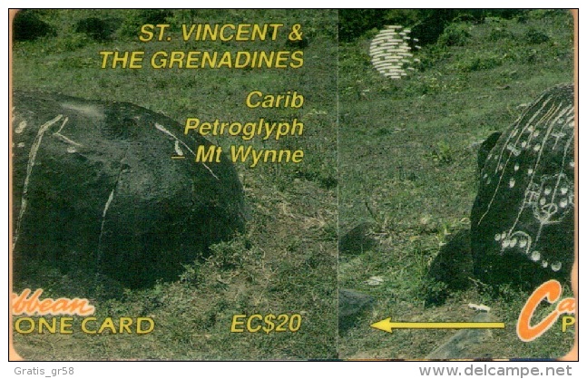 St. Vincent &the Grenadines - GPT Carib Petroglyph, Error, Misprinted - St. Vincent & Die Grenadinen