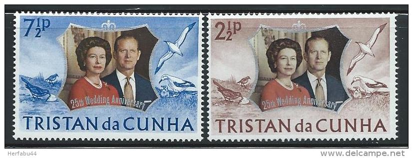 Tristan Da Cunha     "Silver Wedding"    Set     SC# 178-79   MNH** - Tristan Da Cunha