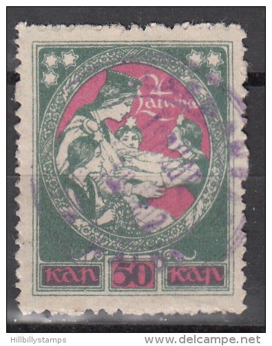 Latvia     Scott No  68   Used   Year  1920 - Lettland