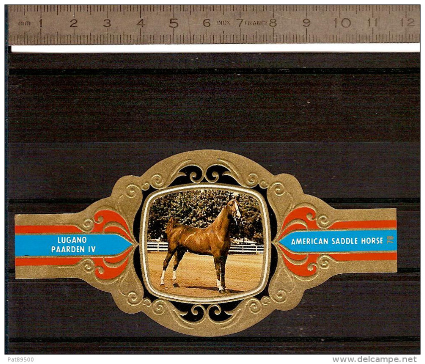 BAGUE DE CIGARE Grand Format 11,5 X 6 /LUGANO PAARDEN IV  N° 78  / CHEVAL AMERICAN SADDLE HORSE - Vitolas (Anillas De Puros)