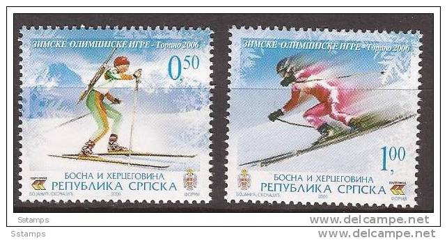 2006  360-61  TORINO OLYMPIADI   BOSNIA ERZEGOWINA  REPUBLIKA SRPSKA  SKI BIATLON   MNH - Winter 2006: Torino