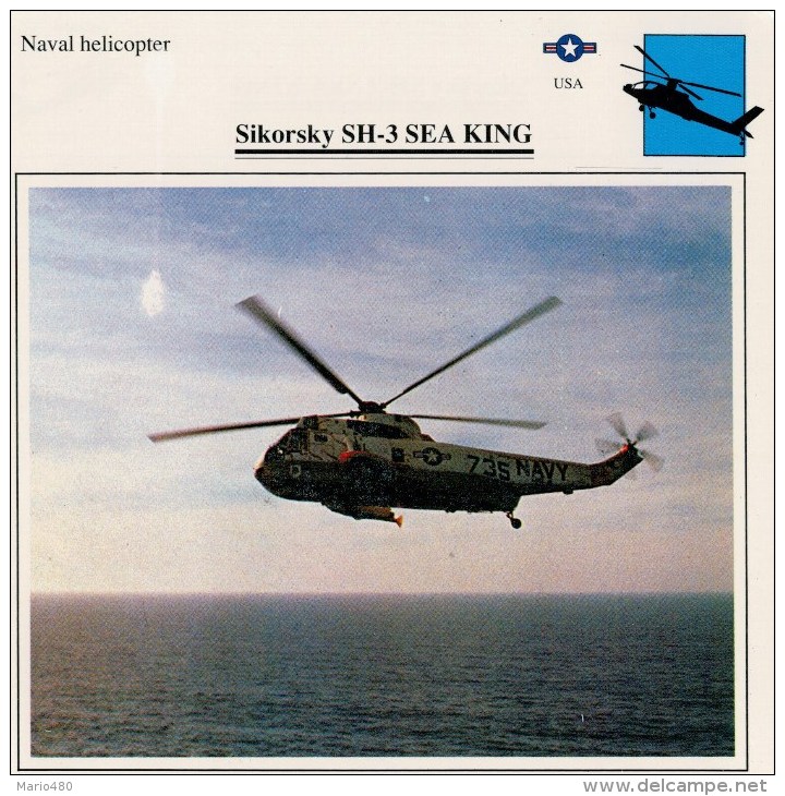 SIKORSKY  SH-3  SEA  KING    2 SCAN   (NUOVO CON DESCRIZIONE E SCHEDA TECNICA) - Elicotteri