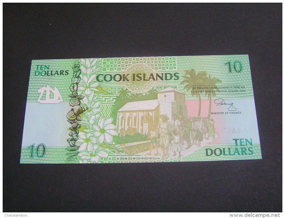 COOK ISLANDS TEN DOLLARS A/UNC; - Cook Islands