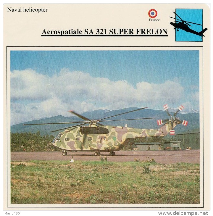 AEROSPATIALE  SA  321  SUPER FRELON      2 SCAN   (NUOVO CON DESCRIZIONE E SCHEDA TECNICA) - Hélicoptères