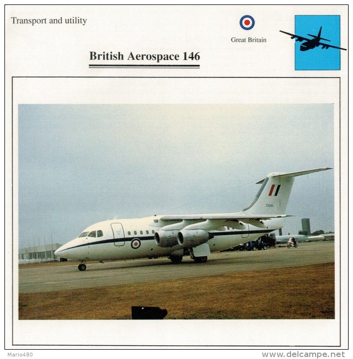 BRITISH  AEROSPACE   146      2 SCAN   (NUOVO CON DESCRIZIONE E SCHEDA TECNICA) - Elicotteri