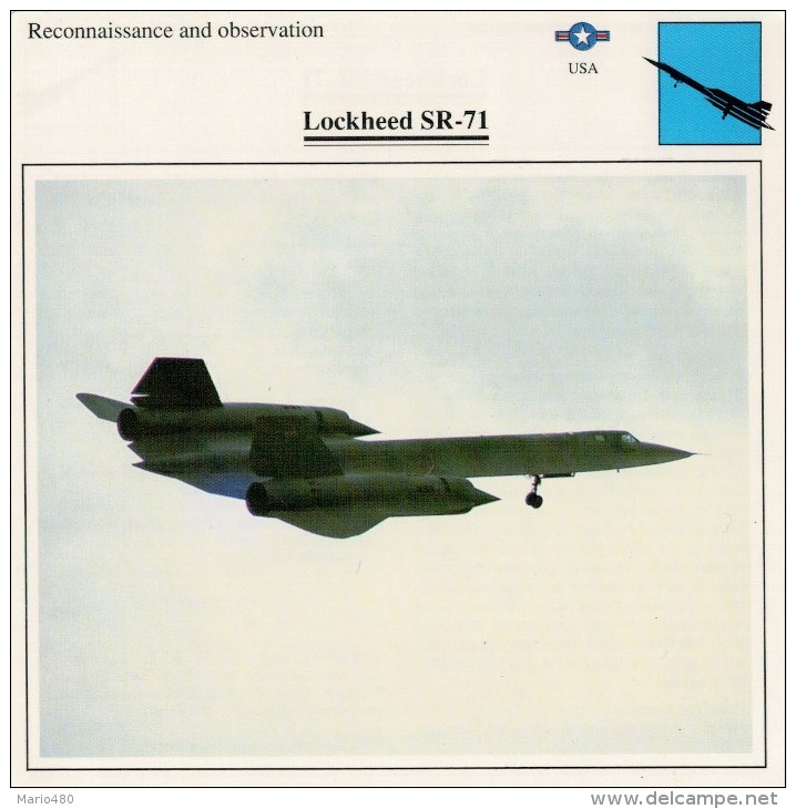 LOCKHEED   SR - 71      2 SCAN   (NUOVO CON DESCRIZIONE E SCHEDA TECNICA) - Altri & Non Classificati