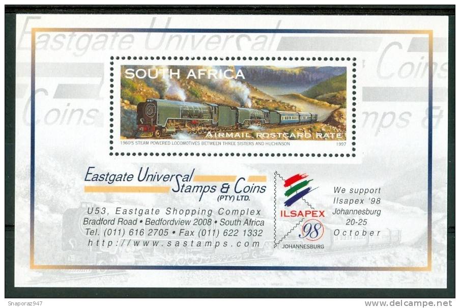 1997 Sud Africa "Capetown 97" Treno Blu Trains Railways Block MNH** Spa110 - Blocks & Sheetlets