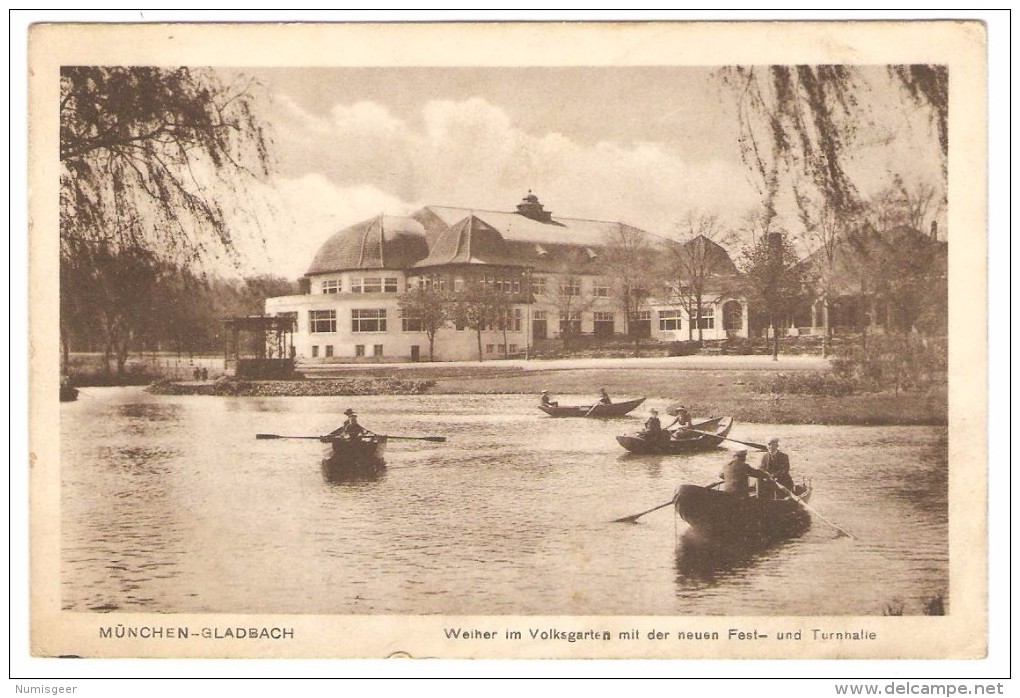 MÜNCHEN-GLADBACH  ---  Weiher Im Volksgarten Mit Der Neuen Fest- Und Turnhalle - Mönchengladbach