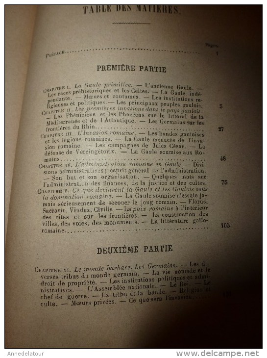 1892  Les origines de la NATION FRANCAISE des gaulois à Charlemagne ,     par A. Pizard