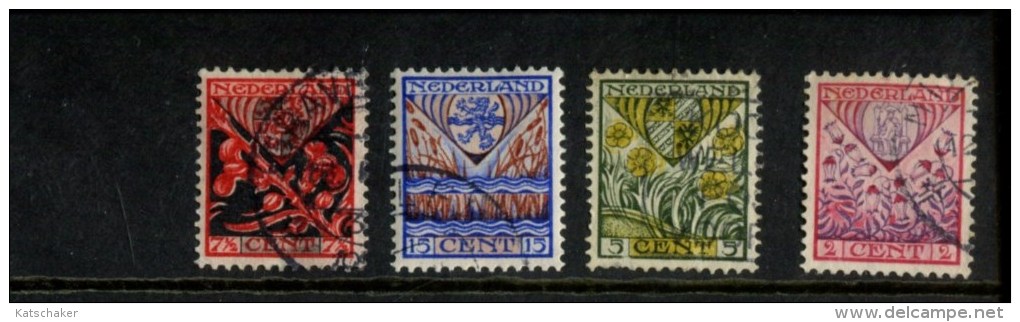 NEDERLAND GEBRUIKT USED OBLITERE YVERT NR 195 196 197 198 NVPH 208 209 210 211 - Oblitérés