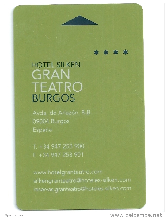 HOTEL SILKEN GRAN TEATRO BURGOS, Llave Clef Key Keycard, Karte - Hotelaufkleber