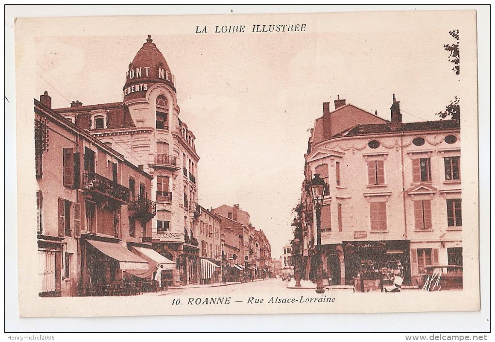 Loire - 42 - Roanne Rue Alsace Lorraine Marchand De Glace 1938 - Roanne