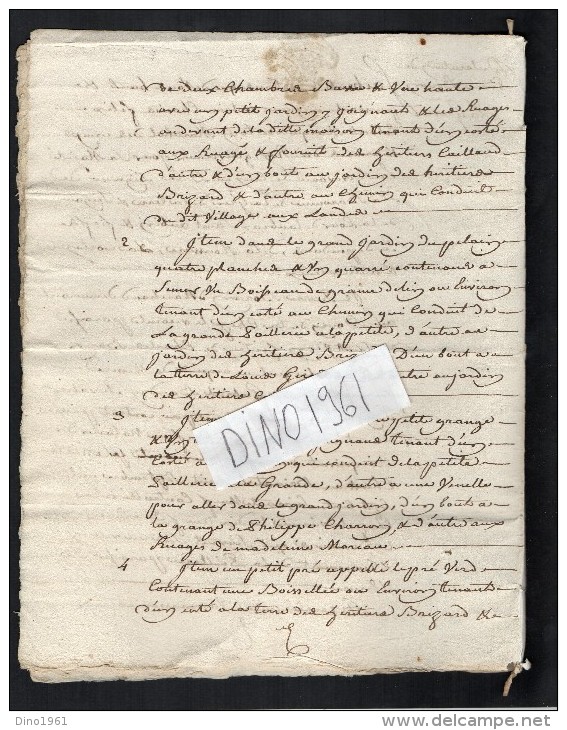 VP1406 - Acte - A.C.F De COLBERT Marquis De TORCY -   Vente D´une Maison & Dépendance à CHAIZE - LE - VICOMTE - Manuscripts