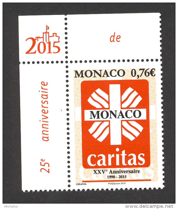 Monaco 2015 - Yv N° 2971 ** - 25 Ans De Caritas - Unused Stamps