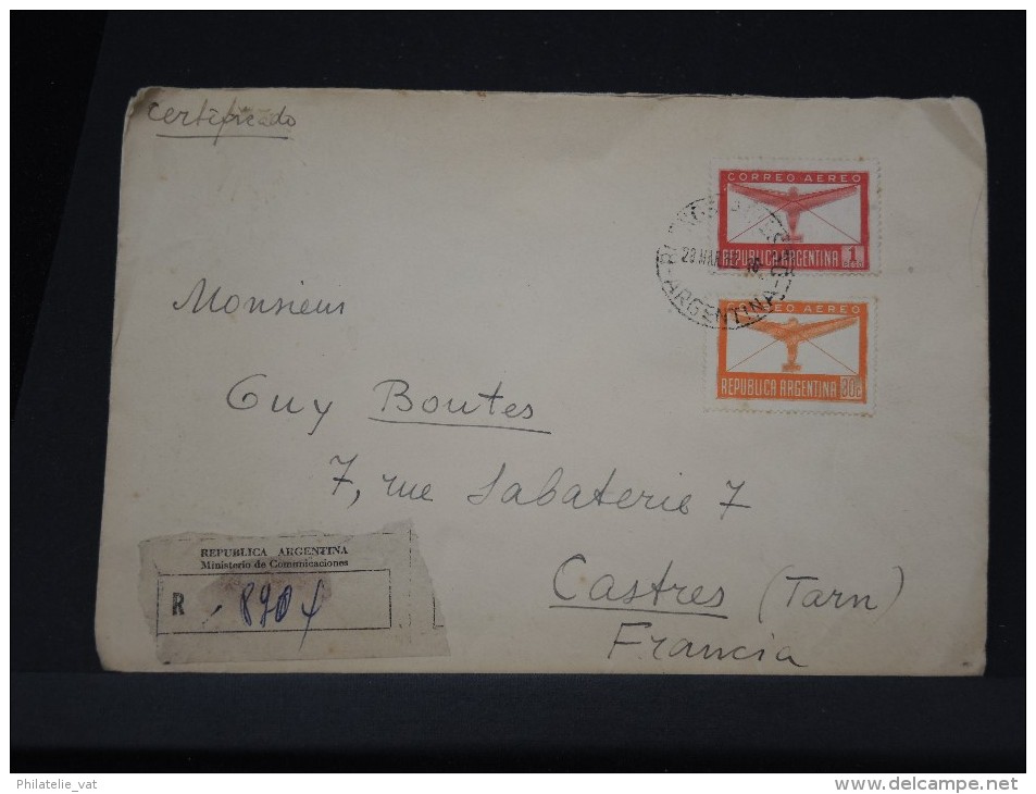 ARGENTINE - LETTRE EN RECOMMANDEE DE BUENOS AIRES POUR LA FRANCE EN 1952      A VOIR LOT P3289 - Cartas & Documentos