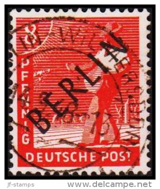 1948. BERLIN. Black Overprint. 8 Pf. SCHLEGEL BBP. (Michel: 3) - JF221419 - Usati