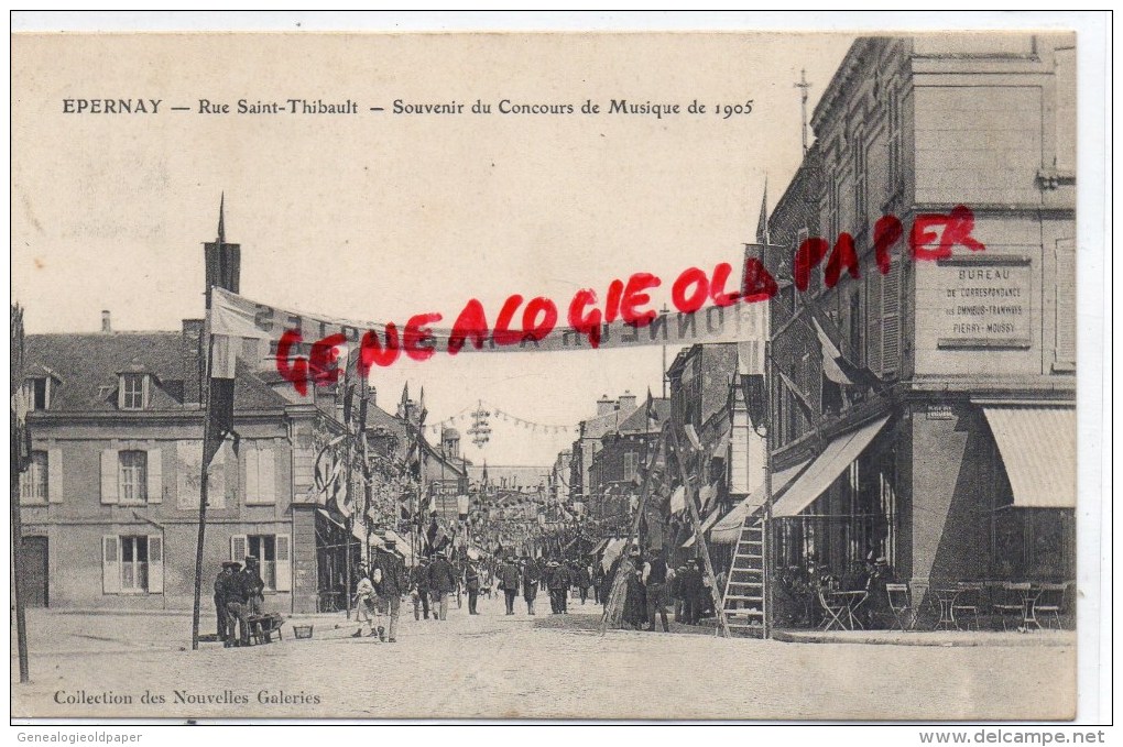 51 - EPERNAY - RUE SAINT THIBAULT - SOUVENIR DU CONCOURS DE MUSIQUE 1905 - Epernay