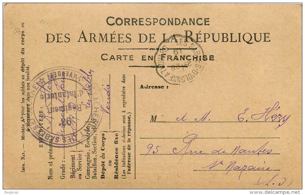 CORRESPONDANCE MILITAIRE   15 PIECES DIFFERENTES  ST NAZAIRE  LES SABLES DOLONNE   CACHET