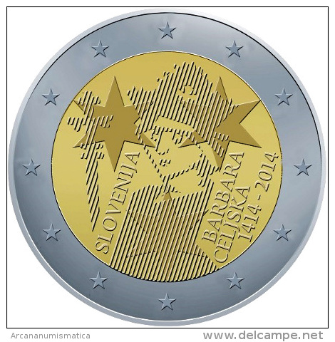 ESLOVENIA   2€ Bimetálica    2.014  2014   SC/UNC   "BARBARA DE CELJE"   T-DL-11.300 - Slovenië