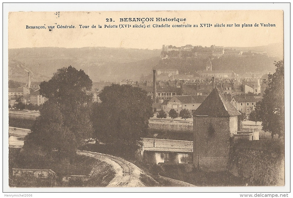 Doubs - 25 - Besançon - Tour De La Pelotte Cheminée Usine Ligne Chemin De Fer Rail 1912 - Besancon