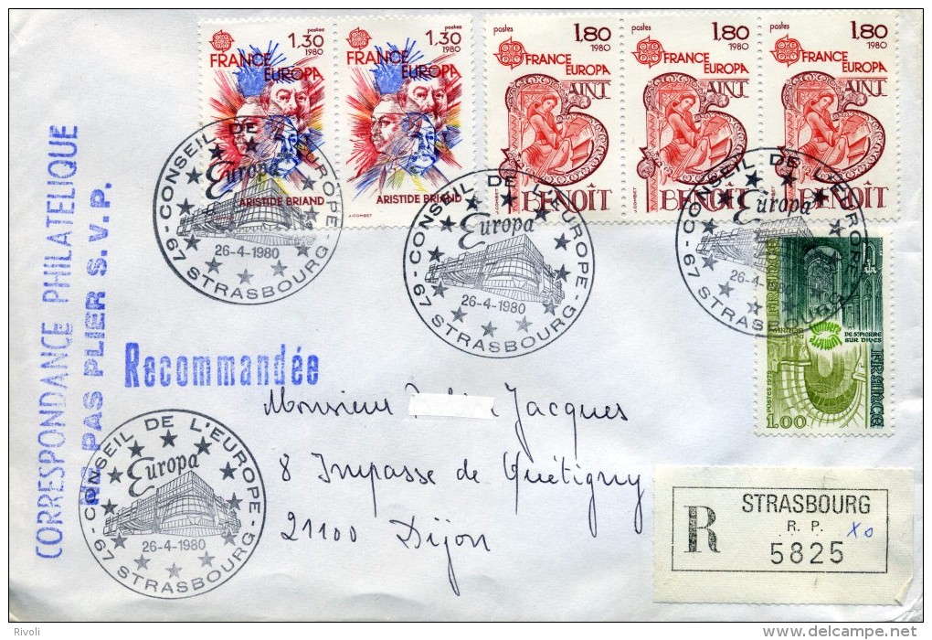 EUROPA CEPT FRANCE 1980 LETTRE - 1980