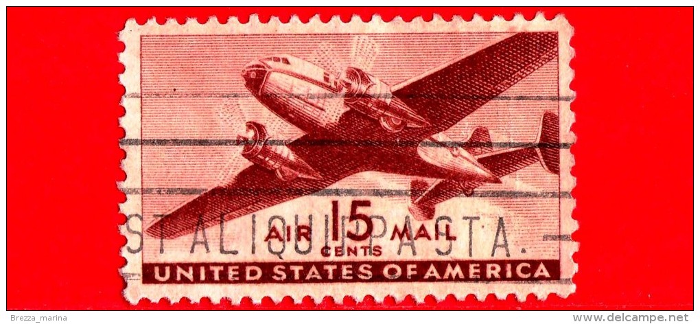 USA - STATI UNITI - Usato - 1941 - Posta Aerea - Airmail - 15 ¢ - 2a. 1941-1960 Oblitérés